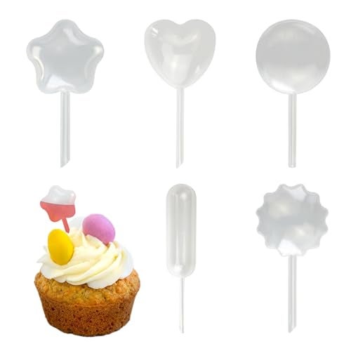 NEWOMEVA Cake Decorating Transfer Pipettes, 50 Piece Set, 5 Shapes, Plastic Droppers for Parties and DIY Art - Image 1
