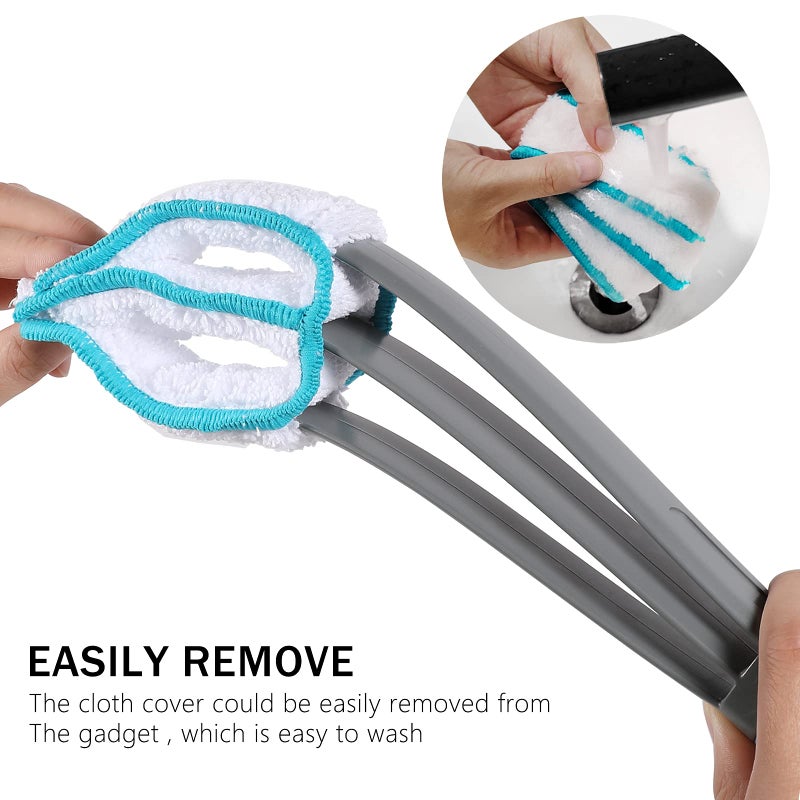 SetSail Blind Duster, Window Cleaner Duster Brush with 5 Microfiber Sleeves, Cleaning Tools for Vertical Blinds Air Conditioner Dust Ceiling Fans Dust Collector - Image 3