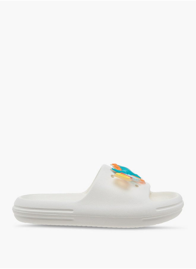 Aqua Alligator Accent Slip-On Slides  - Image 2