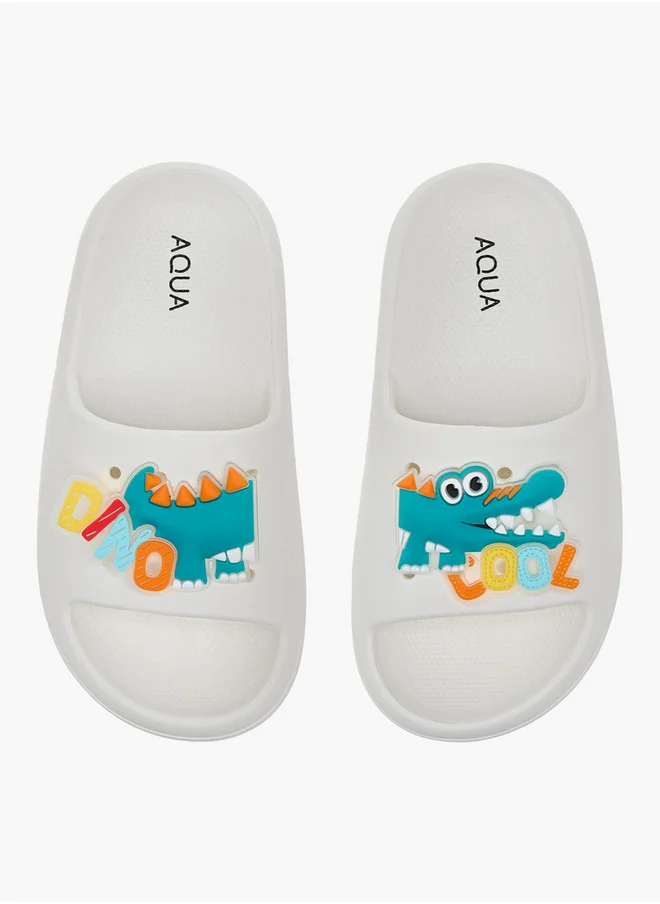 Aqua Alligator Accent Slip-On Slides