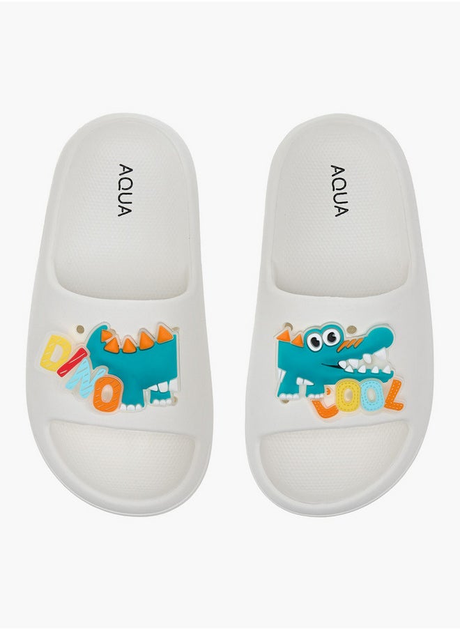 Aqua Alligator Accent Slip-On Slides  - Image 1