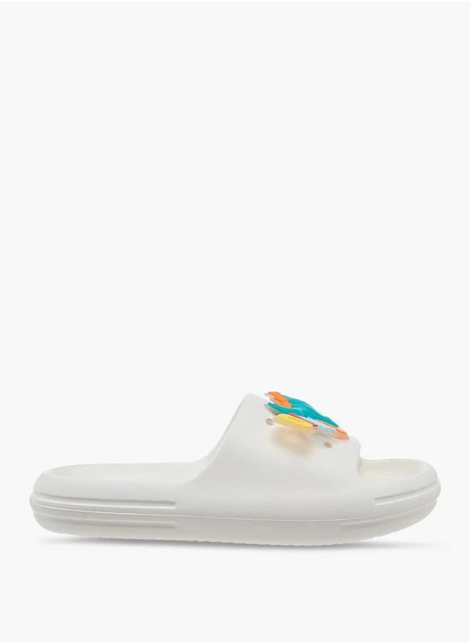 Aqua Boys Alligator Accent Slip-On Slides