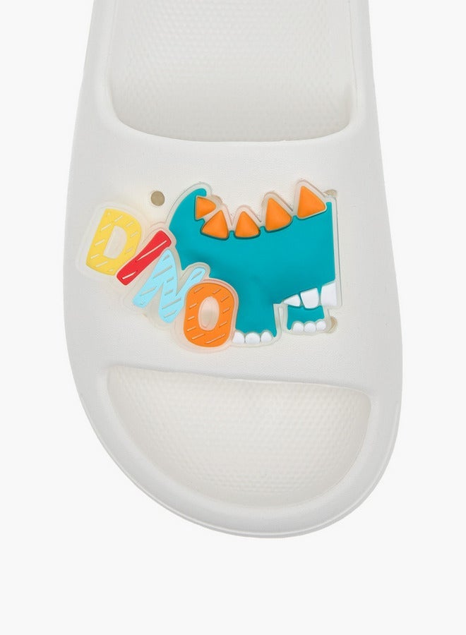 Aqua Boys Alligator Accent Slip-On Slides - Image 3