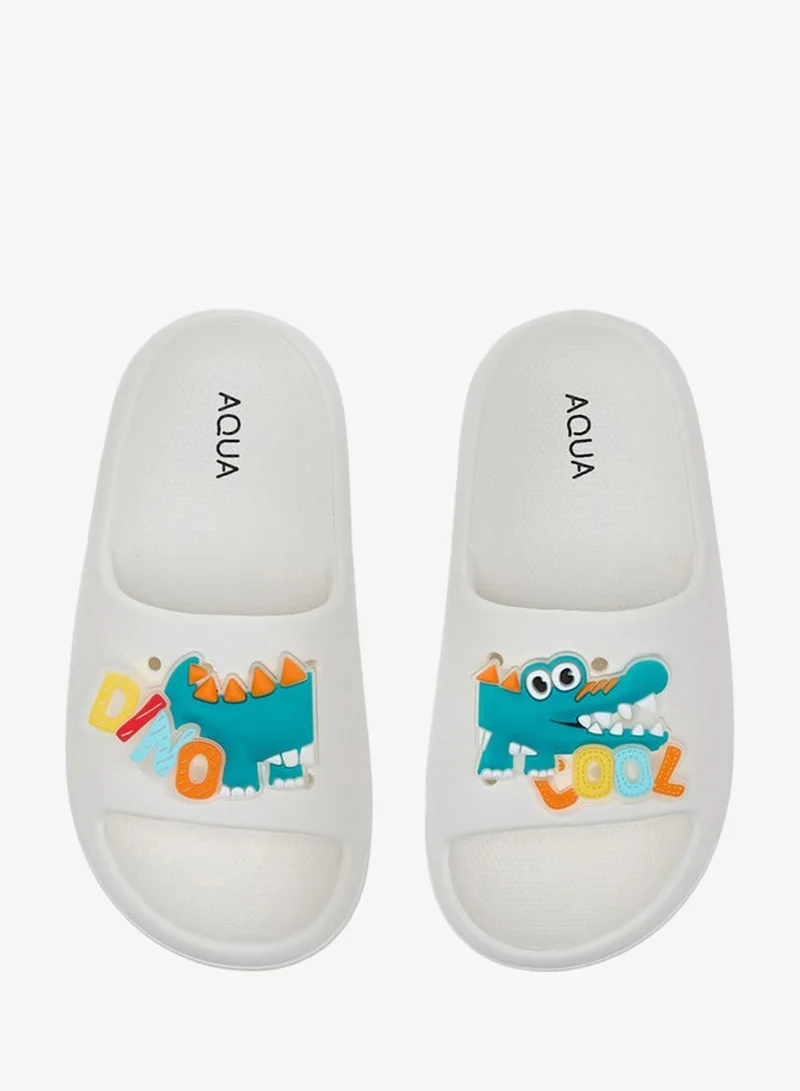 Aqua Boys Alligator Accent Slip-On Slides