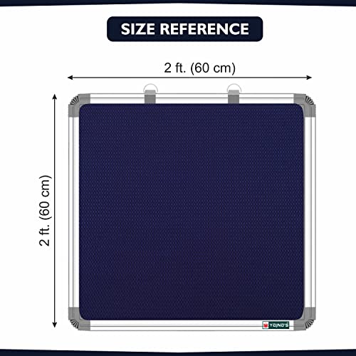 YAJNAS 2x2 Feet Premium Material Notice Pin-up Board/Pin-up Board/Soft Board/Bulletin Board/Pin-up Display Board for Office, School and Home, (Blue, Pack of 1) (2 x 2 Feet, Blue (Pack of 1)) - Image 2