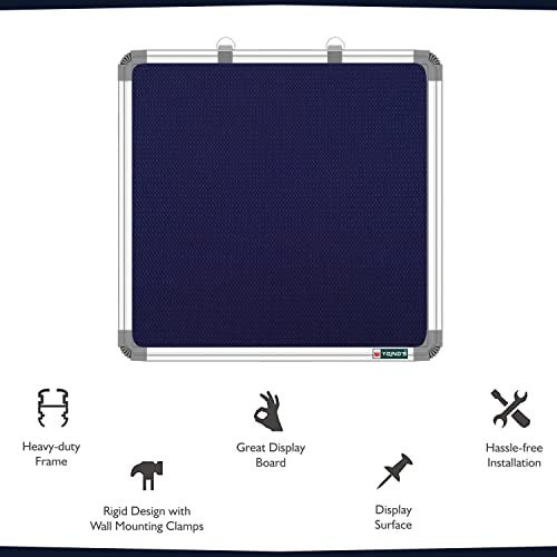 YAJNAS 2x2 Feet Premium Material Notice Pin-up Board/Pin-up Board/Soft Board/Bulletin Board/Pin-up Display Board for Office, School and Home, (Blue, Pack of 1) (2 x 2 Feet, Blue (Pack of 1)) - Image 5