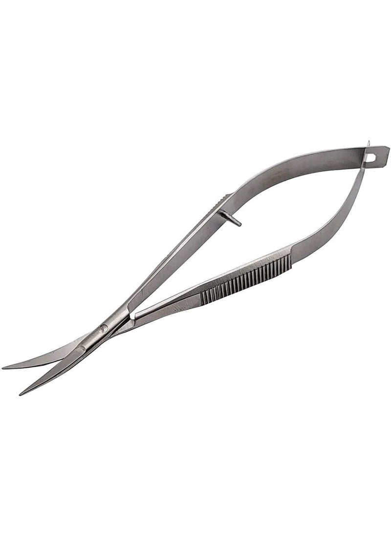 Macs Products Professional Eye Brow -Micro Scissors 4.5" S Castroviejo stitch cutting embroidery spring action extra sharp for ENT-EYE-SKIN-DENTAL -61065 By Macs (Eye Brow Scissors Curved) 