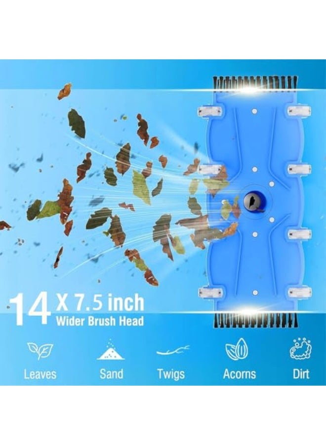 Saraele 14 Inch Flexible Pool Vacuum Head with Side Brushes, Heavy Duty Swimming Pool Vacuum with Head Connect 1-1/4" or 1-1/2" Hose, Pool Cleaning Tool for Pools, Spas, Hot Tubs, Ponds - Image 2