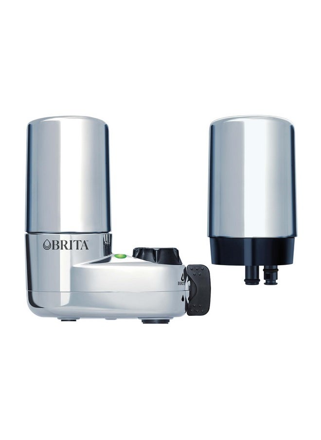 BRITA - Brita Basic Faucet Mount Water Filtration System, BPA-Free Faucet Water Purifier for Sink, Filter Replaces 2,250 Plastic Water Bottles a Year, Lasts Four Months, Includes 1 System/2 Filters, Chrome - Image 1