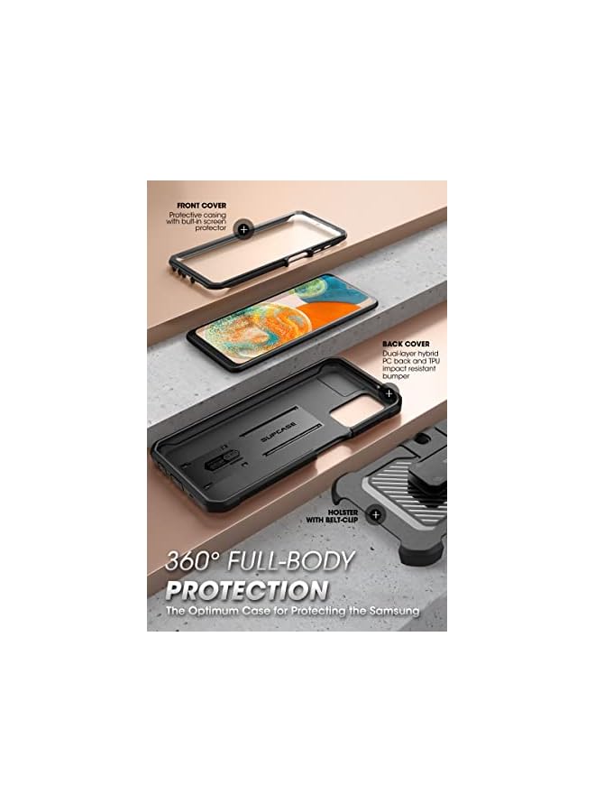 SupCase Unicorn Beetle Pro Case for Samsung Galaxy A23 4G/5G (2022), Full-Body Rugged Belt-Clip & Kickstand Case with Built-in Screen Protector (Black) - Image 4