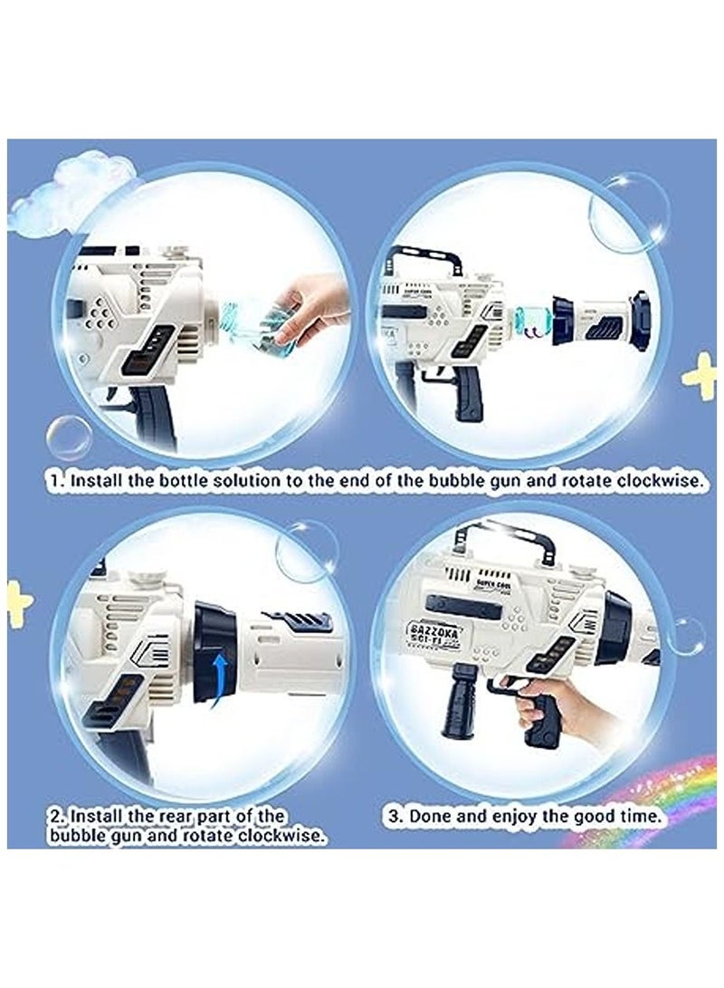 PROMASS Bubble Gun Machine- 24 Hole LED Lights- Attachable Bubble Solution- Rechargeable- Bubble Maker for Parties- Weddings- Indoor & Outdoor Play - Image 5