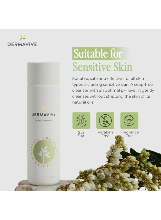 Dermavive Hydra Cleanser - Non-Irritating Facial and Skin Cleanser, | pH Balanced, Softens and Hydrates Sensitive Skin, 250ml - Image 2