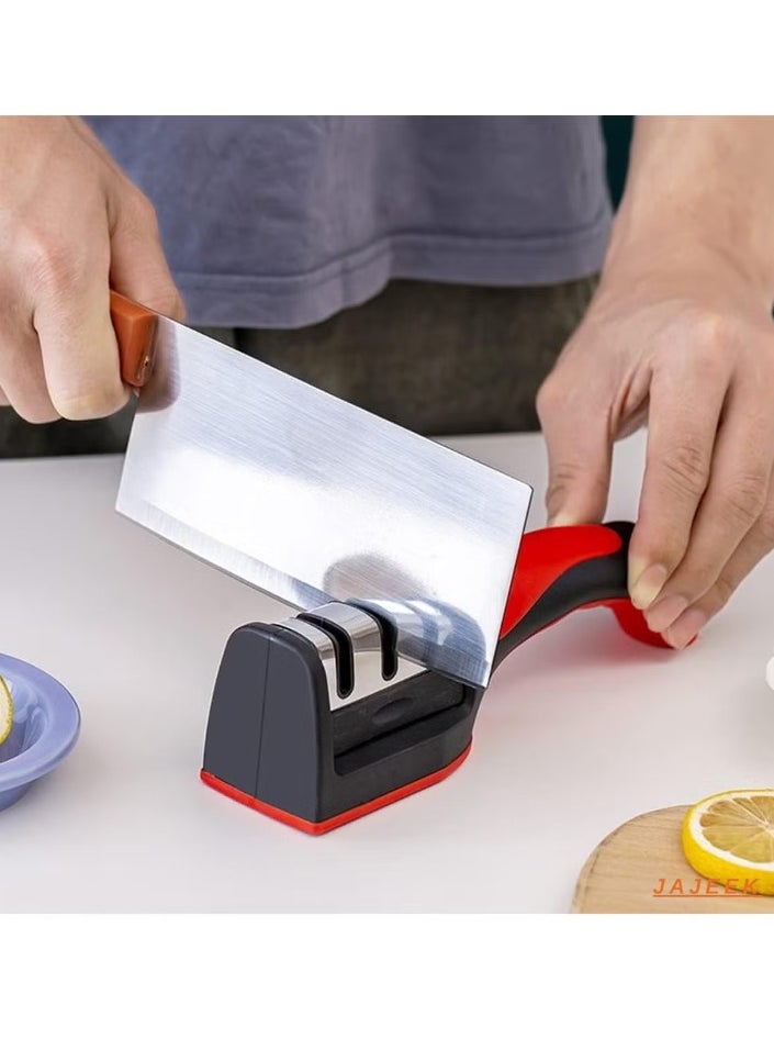 JAJEEK Knife Sharpener for Sharpening and Polishing Kitchen Knives, Including Straight Knives, Household Knives, and Chef's Choice Knives – Easy Manual Sharpener for Effortless Blade Maintenance  - Image 2