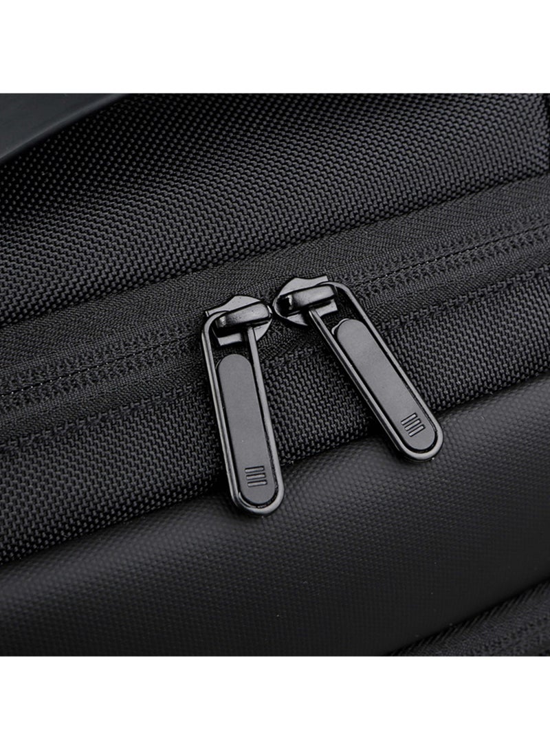 هايك Hike Durable Laptop Backpack Expandable Water-Resistant Shoulder Daypack with Built in USB port for Travel/Business/College/ School, HKV1- Black - Image 5