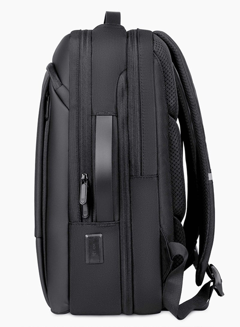 HIKE Durable Laptop Backpack Expandable Water Resistant Shoulder Daypack with Built in USB port for Travel/Business/College/ School, HKV1, Black - Image 4