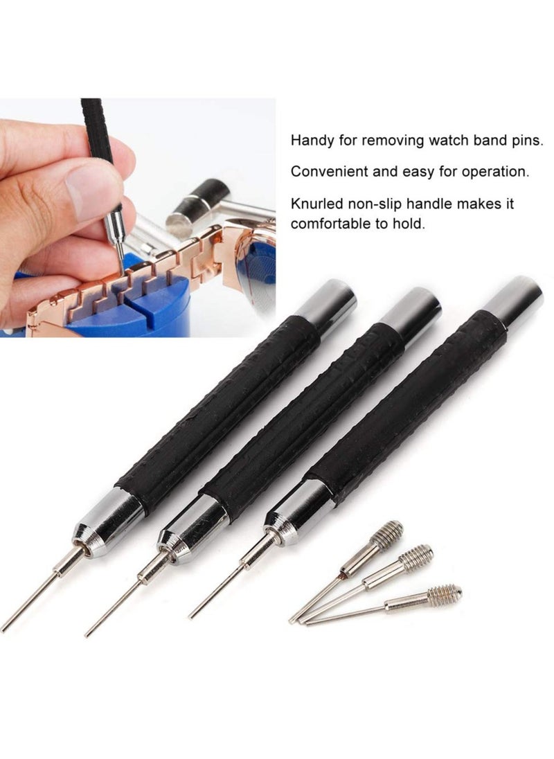 KASTWAVE - Watch Band Link Remover, Pack of 3 Alloy Watch Pin Removal Tool Pin Punch Watch Repairing Tool with 3 Alternative Needles for Watch Band Replacement Link Remove - Image 1