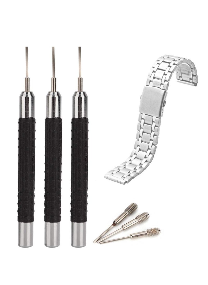 KASTWAVE - Watch Band Link Remover, Pack of 3 Alloy Watch Pin Removal Tool Pin Punch Watch Repairing Tool with 3 Alternative Needles for Watch Band Replacement Link Remove - Image 1