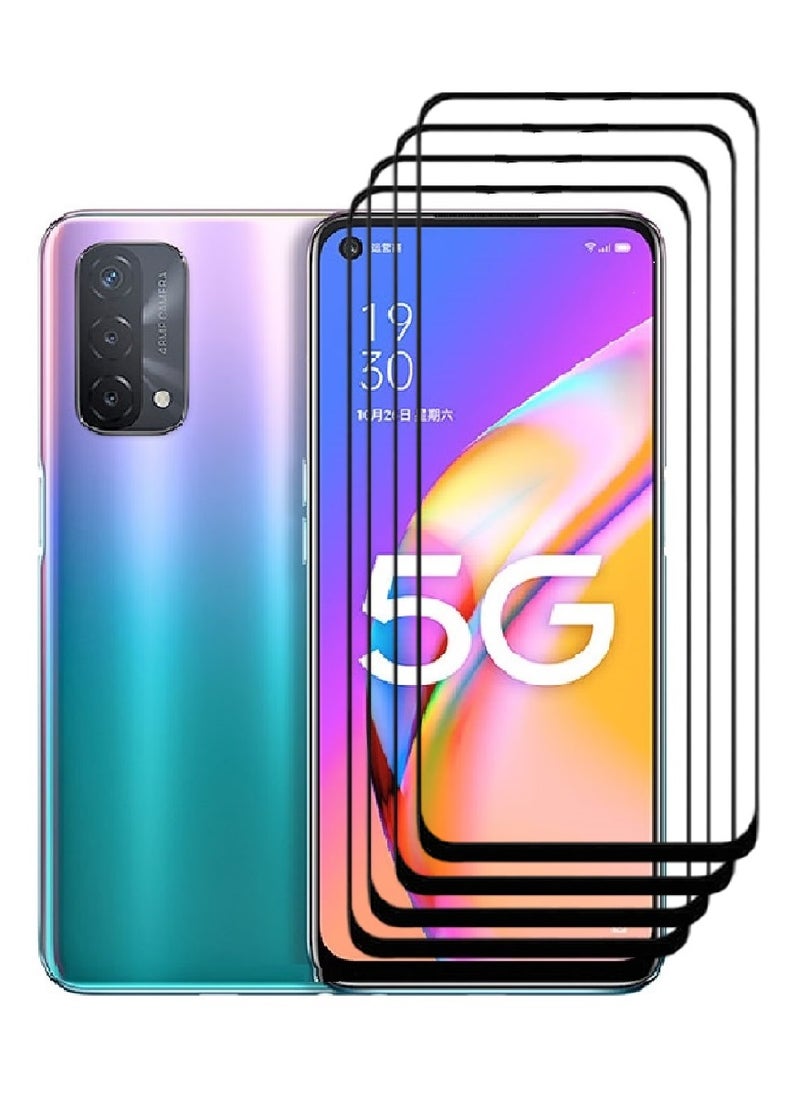 AINA 4 Pieces Tempered Glass Screen Protector 5D Designed For Oppo A93 5G Full Glue Edge to Edge Full Screen Coverage And Bubble Free - Image 1