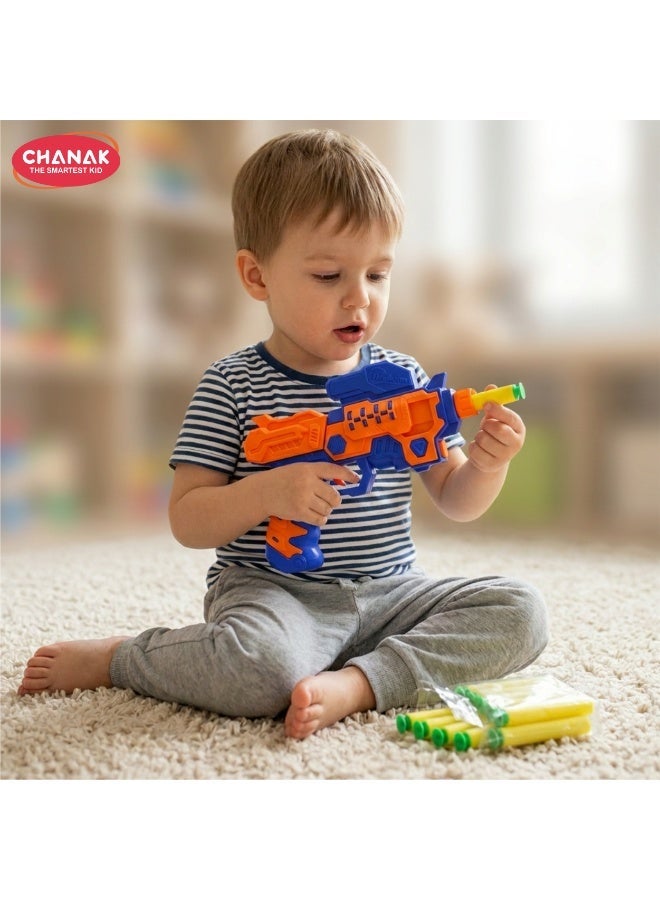 Chanak Hi-arm soft bullet gun toy - safe plastic gun with 10 bullets, effective range of 40 feet, ideal for kids above 7 years - Image 1