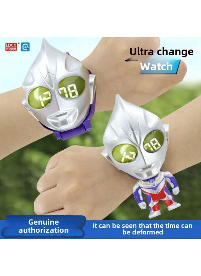 Generic - Genuine Smart Ultraman Watch Mecha Deformation Children Boys Girls Ultraman Hero Watch Toy Gift-Color:Ultra Q-change Watch-ultraman Bright - Image 1