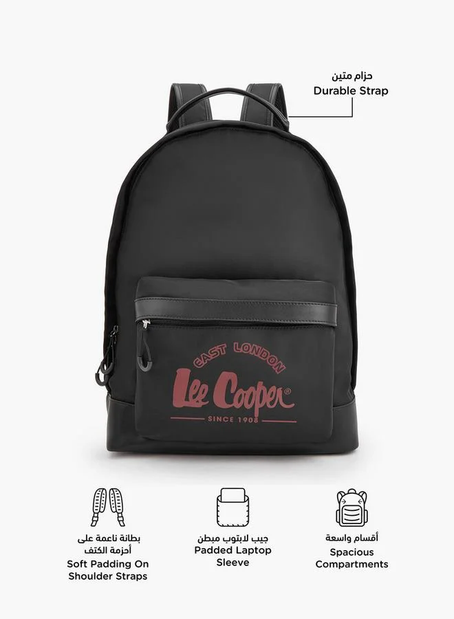لي كوبر Logo Print School Backpack With Adjustable Shoulder Straps