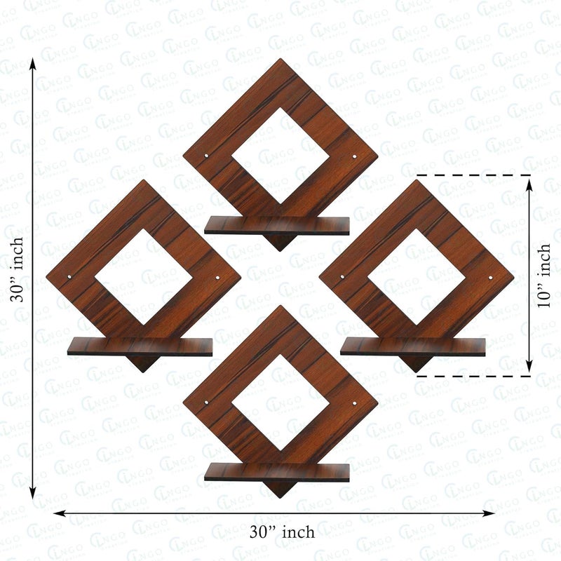VIAANISH Wooden Wall Shelf Shelves for Bedroom Living Room Wooden Shelves Wall Glossy Finish Set for Home dcor and Gifting Hanging Decor for Wall - Image 3
