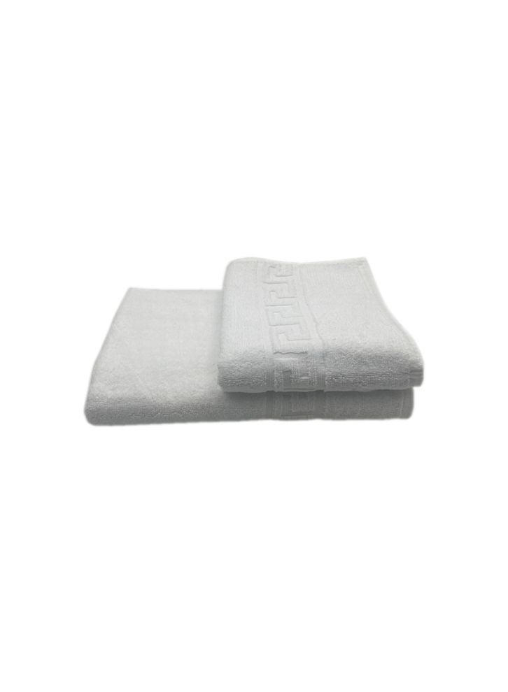 BYFT Magnolia (White) Luxury Towel set (Set of 1 Hand-50x100cm & 1 Bath Towel) 100% Cotton, Highly Absorbent and Quick dry, Hotel and Spa Quality Bath linen-500 Gsm - Image 2