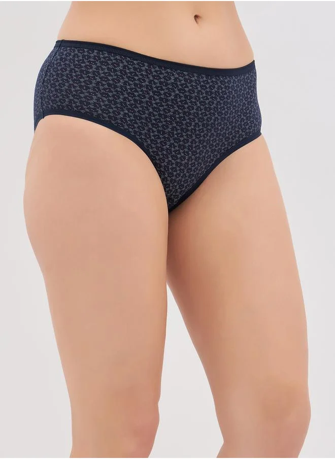 كلوفيا Clovia Pack of 3 - Printed Mid Rise Hipster Briefs