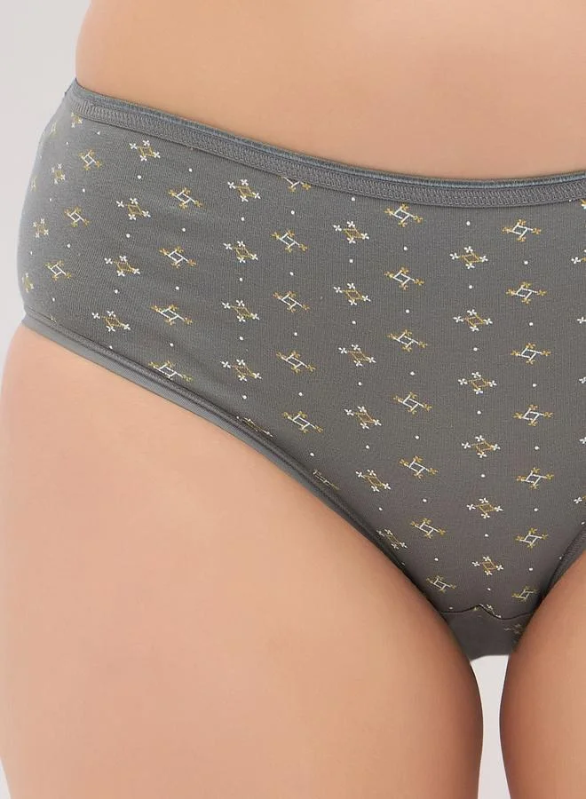 Clovia Clovia Pack of 3 - Printed Mid Rise Hipster Briefs