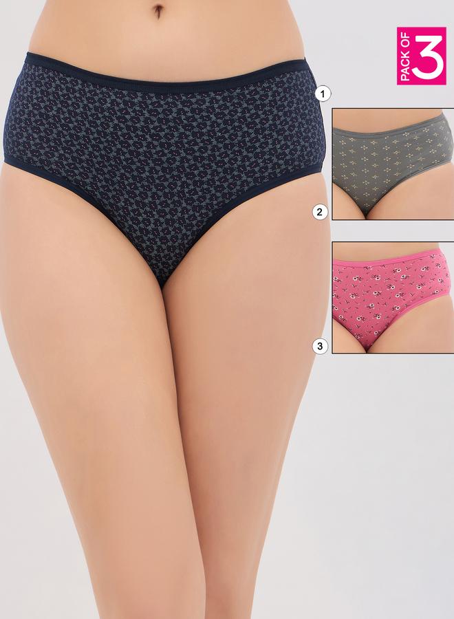 Clovia Pack of 3 - Printed Mid Rise Hipster Briefs - Image 1
