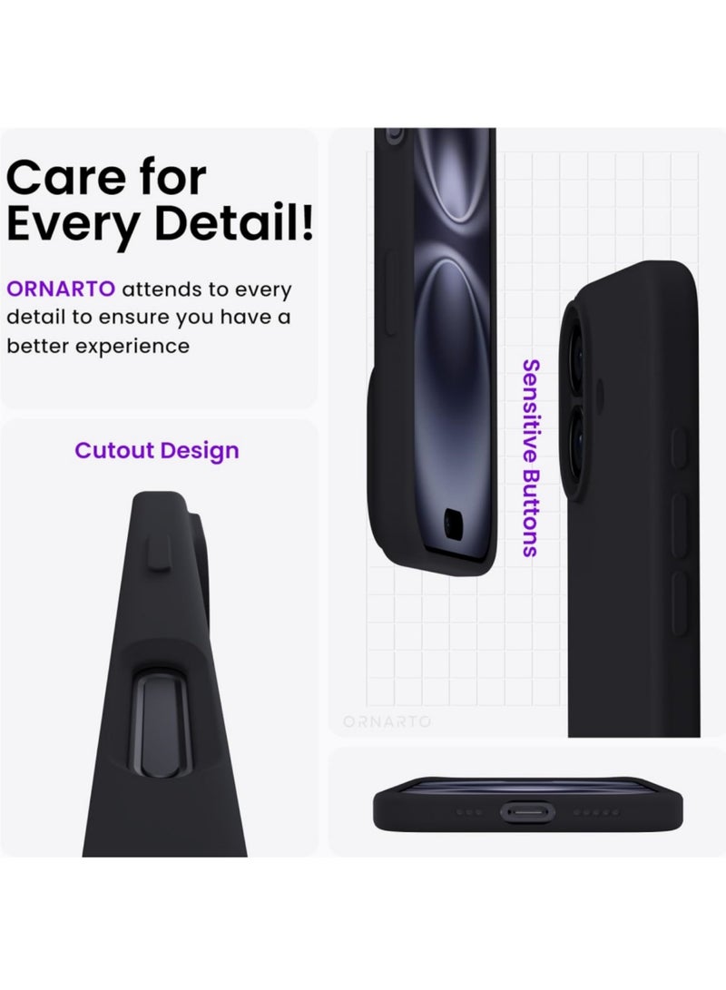 DUSALA Compatible with iPhone 17 Case, Silky and Soft Touch Series Premium Soft Liquid Silicone Rubber Full-Body Protective Bumper Case for iPhone 17 (Black) - Image 5