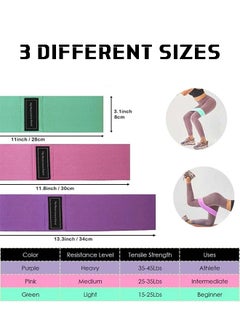 Lemon 3PCS Resistance Bands for Working Out Stretch Bands for Booty Exercise Bands for Legs Women Booty Stretch Bands 3 Level Non-Slip Bands for Home and Gym Workout, Yoga, Pilates  - Image 5