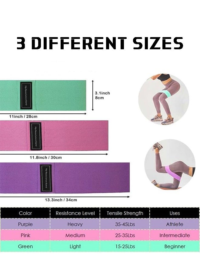 Lemon 3PCS Resistance Bands for Working Out Stretch Bands for Booty Exercise Bands for Legs Women Booty Stretch Bands 3 Level Non-Slip Bands for Home and Gym Workout, Yoga, Pilates  - Image 5