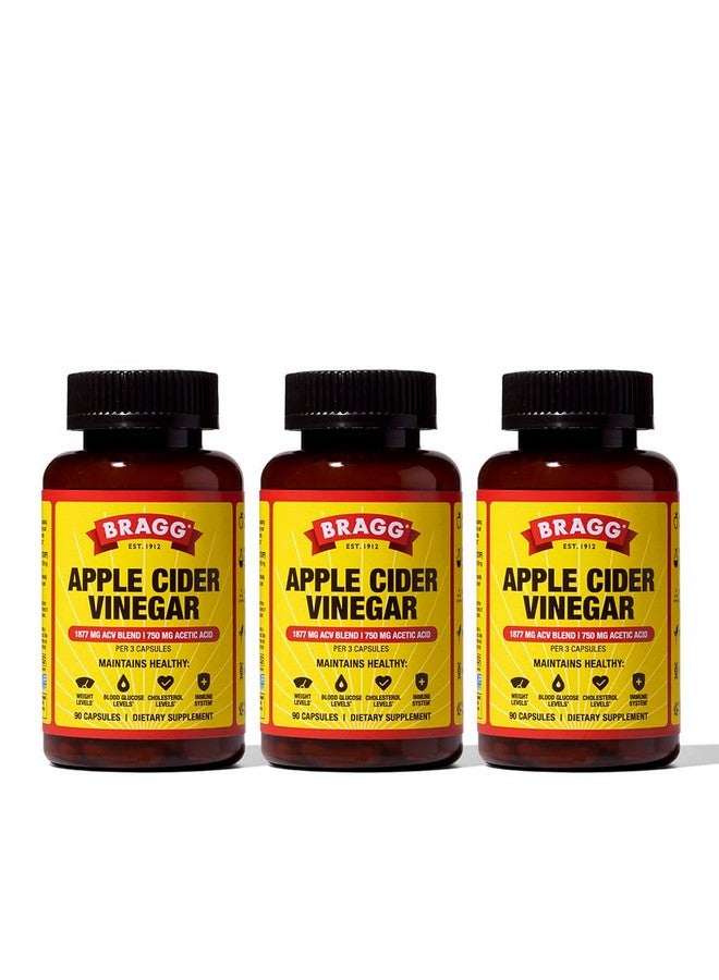 Bragg Apple Cider Vinegar Capsules with Vitamin D and Zinc - (3 Pack) 90 Capsules - Supports The Immune System - Image 1