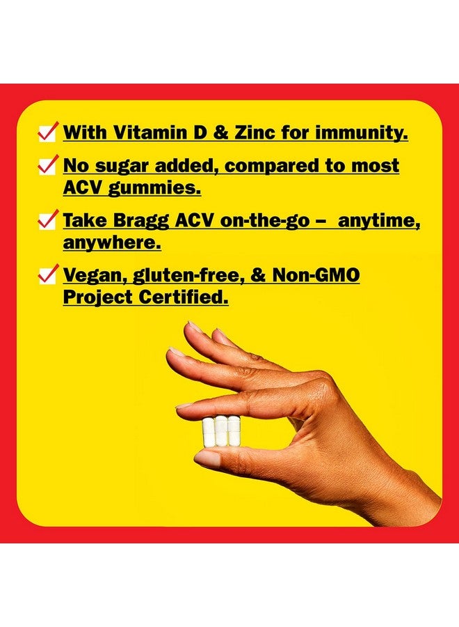 Bragg Apple Cider Vinegar Capsules with Vitamin D and Zinc - (3 Pack) 90 Capsules - Supports The Immune System - Image 3