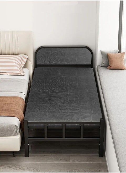 100*190cm Camping Cot with Thick Pad, Cots for Sleeping,Camping Bed Folding Cot Upholstered Headboard, Save Space and Open Easily, Perfect for Camping, Pool, Beach, Patio Max Load 250KG
