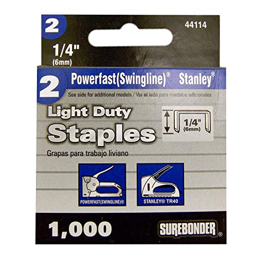 Surebonder 44114 Light Duty 1/4-Inch Leg Length, .500-Inch Crown Staples, Swingline Type, 1000 Count - Image 5