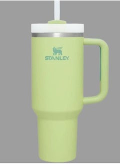 Quencher H2.0 FlowState 40 oz Stainless Steel Vacuum Insulated Tumbler with Lid & Straw – Light Green Travel Mug for Water, Coffee, Iced Tea, Smoothies, and More – Keeps Drinks Hot/Cold for Hours, Durable & Leakproof