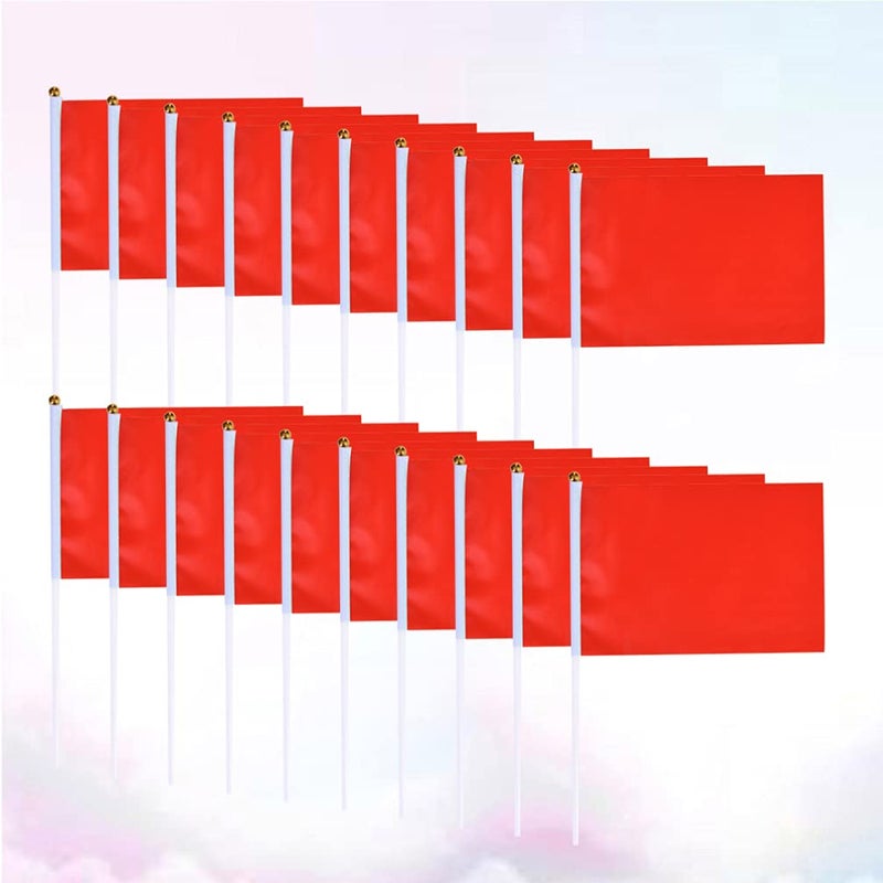 100 Pcs Red Mini Solid Color Handheld Flags For Party Decorations Events Parades - Image 4