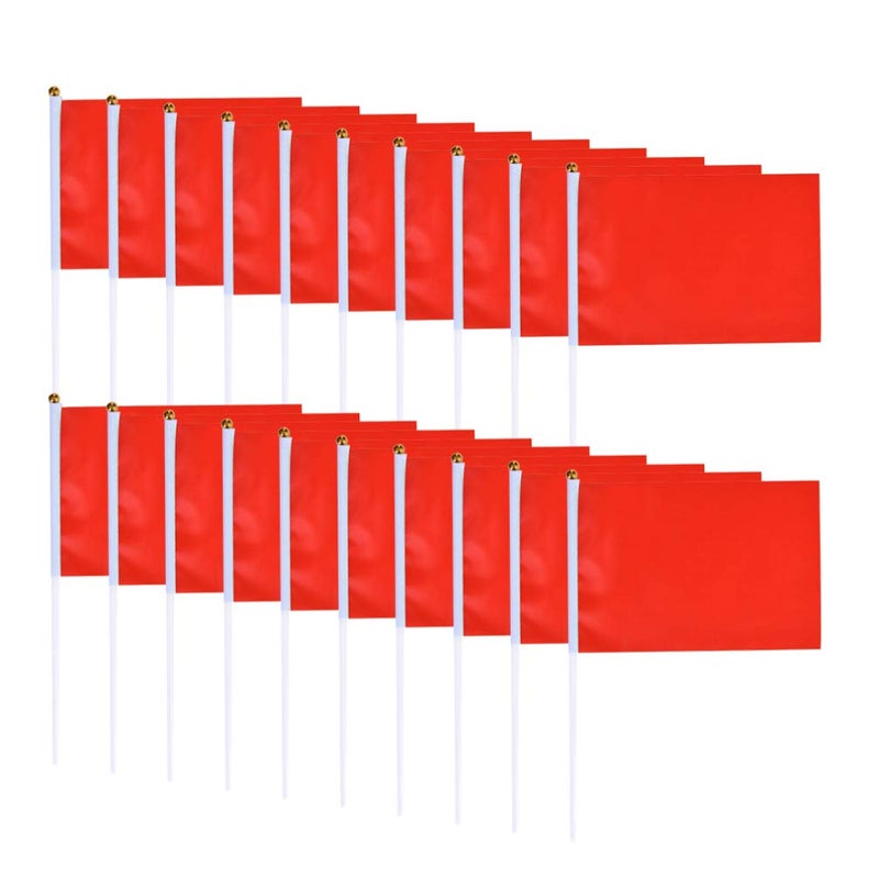 100 Pcs Red Mini Solid Color Handheld Flags For Party Decorations Events Parades - Image 2