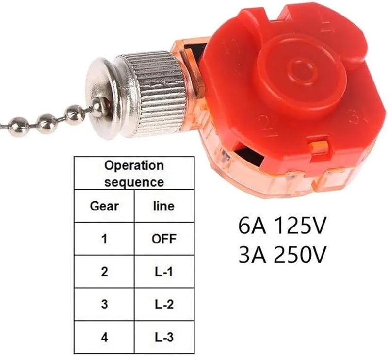 Gold Ceiling Fan Pull Chain Switch 3 Speed 4 Wire Rope Control for DIY Accessories - Image 5