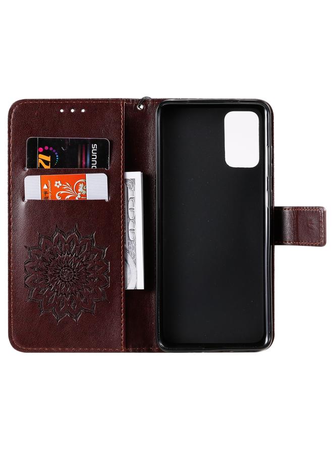 Zaboon Case For Galaxy S20+ Sun Print Horizontal Flip Protective Case with Holder & Card Slots & Wallet - Image 4