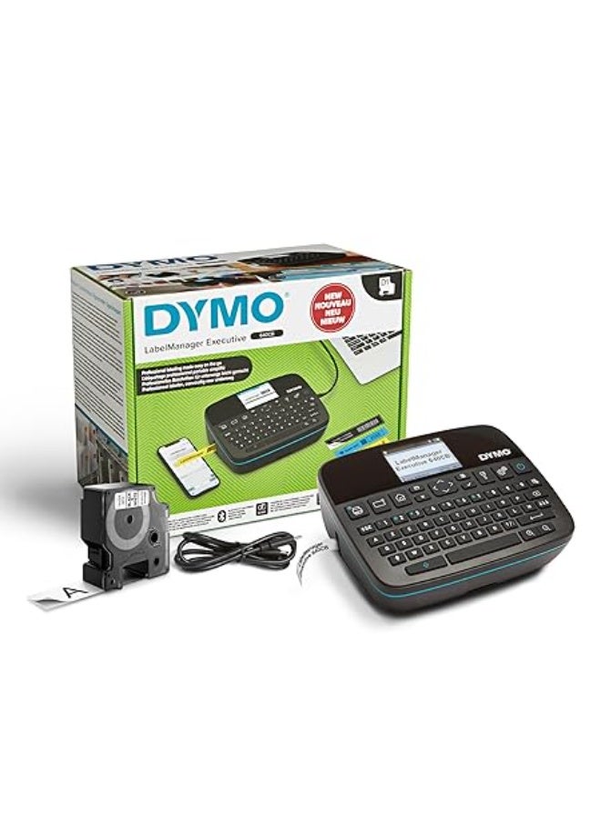 DYMO LabelManager Executive 640 CB Portable Label Printer, Monochrome Output, QWERTY Keyboard, Bluetooth & USB, Compatible with D1 Labels - Image 1
