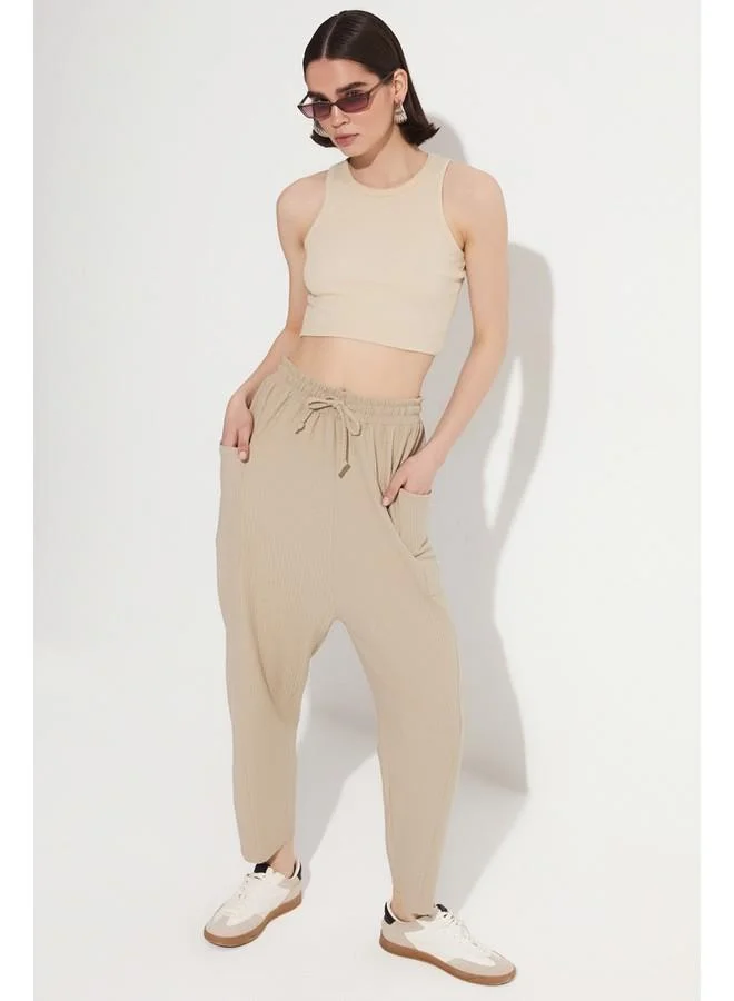 جون June Cargo Pocket Trouser Stone