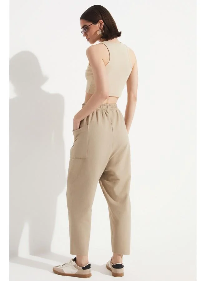 جون June Cargo Pocket Trouser Stone