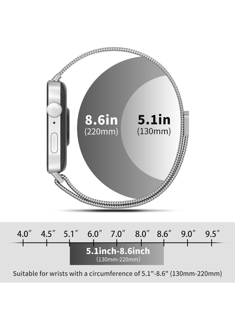 Generic Straps Compatible with Huawei Watch Fit 3 Adjustable Magnetic Stainless Steel Smartwatch Band for Men and Women,Silver  - Image 5