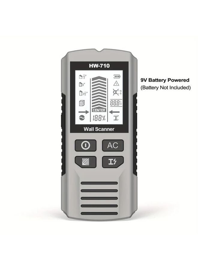 Gray Portable Digital Wall Scanner Detector 5 Modes LCD Display Stud Finder - Image 1