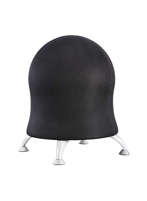 Safco Safco Zenergy Inflatable Chair Active Seating AntiBurst Ball Chair for Home Office and Classroom Black Mesh 