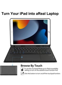 Other Manufacturer Apple iPad 9th Generation Case with Touchpad Keyboard Fits iPad 10.2 8th Gen 7th Gen Air 3 Pro 10.5 Bluetooth Keyboard with Smart Cover Black  - Image 4