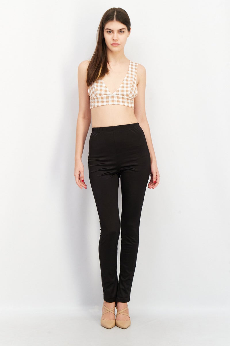 ASOS بنطلون نسائي ضيق بلون موحد، أسود - Image 3